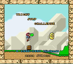 Tricky Jump Challenge (super mario world hack) Title Screen